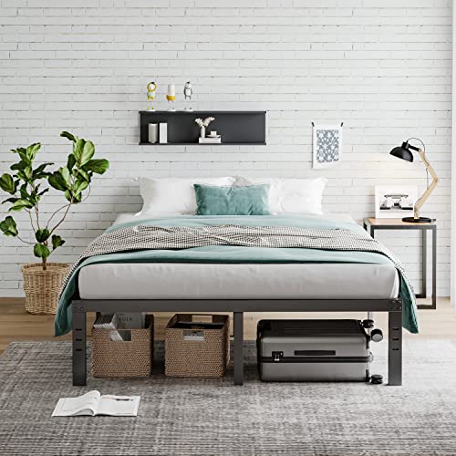 Artimorany King Size Bed Frame 14 Inch High, Heavy Duty Steel Slat Support 3000 Pounds, No Box Spring Needed Metal Platform, Noise Free, Easy Assembly Black #TOP6