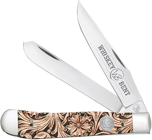 WHISKEY BENT HAT CO Cuchillo de bolsillo plegable tradicional de 4125 pulgadas longitud cerrada cuchillas de acero inoxidable 440C