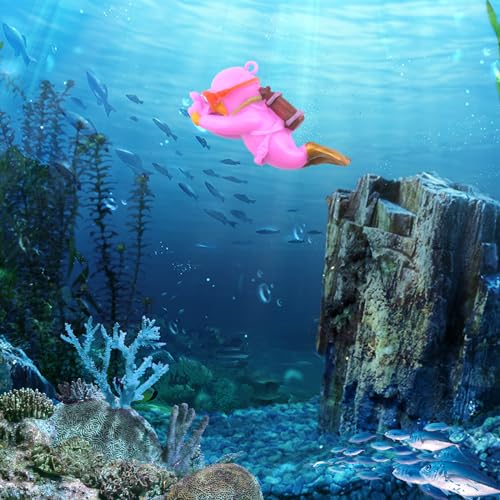 Image of onesimcr Floating Fish Tank Decorations, Aquarium Decorations, Lovely Diver Fish Tank Decorations, Floating Device Fish Tank Accessories,Suitable for All Kinds of Fish Tanks(Purple)
