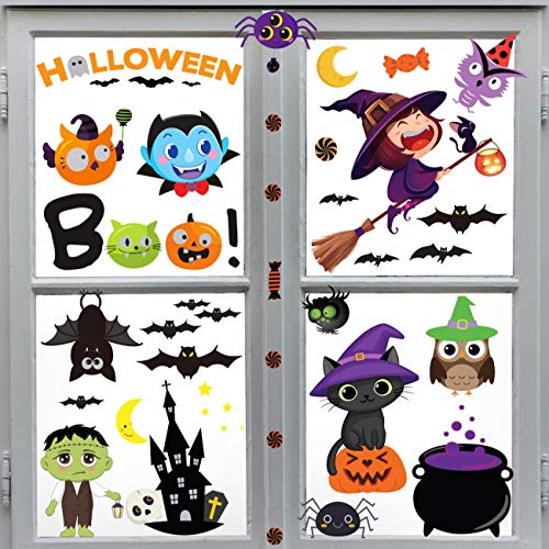 88 PCS of Joyful, Adorable Halloween Window Clings