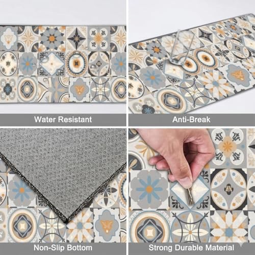Image of Kitchen Anti Slip Mat for Floor, Waterproof Washable Kitchen Mats, Non Slip Kitchen Floor Mats for Home, Soft Mats for Kitchen, Kitchen Mats for Floor Anti Slip (MORROCO Style)