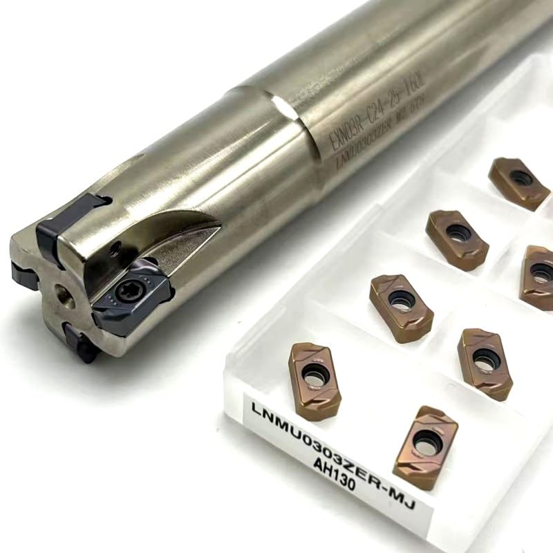 Tool Part for EXN03R HSS CNC Milling Cutter Bar EXN03R Plane Milling Machine Ultra-high Feed Lathe Tool 0303ZER Alloy Double-Sided Insert - (Cutting Edge Diameter: EXN03R C32-35-200-5T)