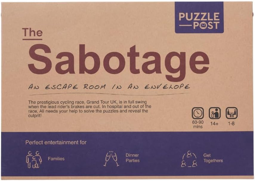 Unique Escape Room In An Envelope | Great For Groups - Families & Friends | Perfect For Games Night | Escape Room In A Box | Puzzle Mystery Game - The Sabotage