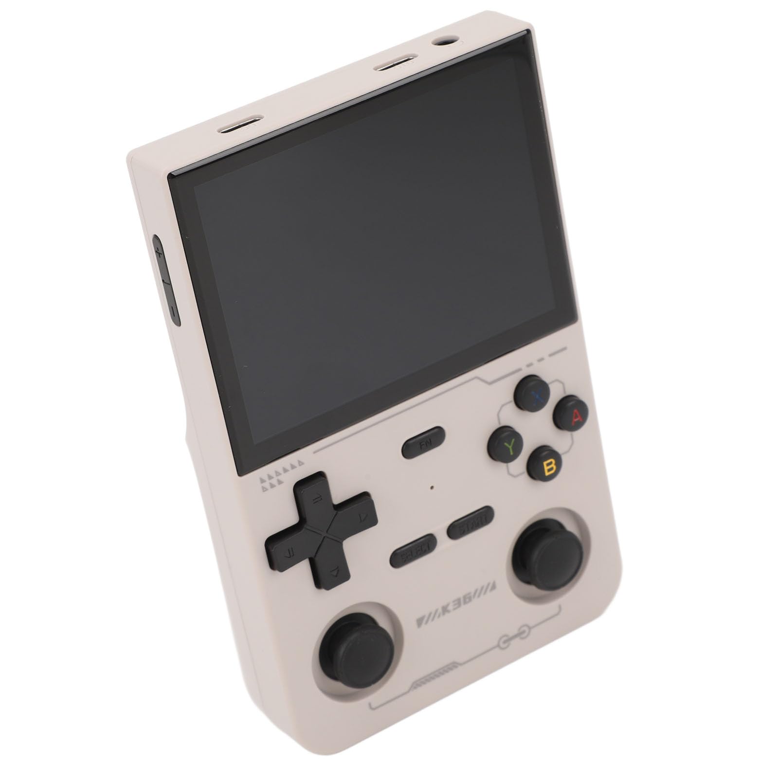 Konsola do Gier z Ekranem 3,5 Cala, Przenośna Konsola do Gier z Podwójnym Joystickiem, Kolorowy Ekran IPS HD, Procesor Czterordzeniowy, Bateria 3500 MAh (WHITE)