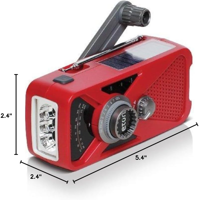 Dimensions of the FRX2 radio: 5.4 inches long, 2.4 inches wide, 2.4 inches high