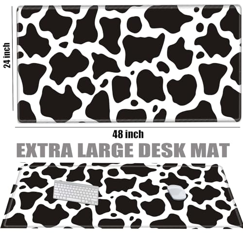 Image of Gaming Mouse Pad 48x24 Desk Mat Giant Mousepad Large Desk Pad Cow Print Full Mouse Mat XXXL Computer Mat for Protector Desktop Wireless