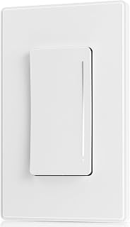 ELEGRP Dimmer Switch, Touch Dimmer Light Switch for LED Lights 150W, INC/HAL 450W, Single Pole LED Dimmer Switch, Needs Neutral Wire, Wall Plate Included, UL Listed, 1 Pack, White