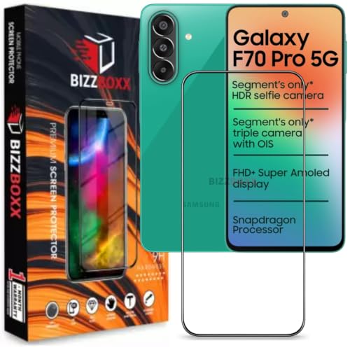 Image of Edge to Edge Tempered Glass For Samsung F70 Pro 5G Screen Protector Guard - HD Clarity, Anti-Fingerprint Screen Guard (Sam F 70 Pro - 6.7 Inch) With Installation Kit - Pack of 1
