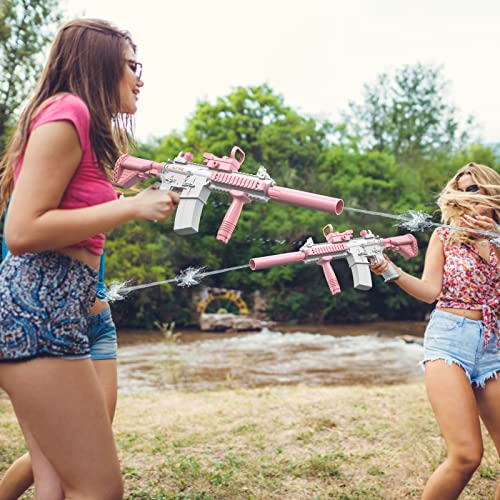 Electric Water Gun - Range 32 Ft, High Capacity Automatic Water Gun, Summer Outdoor Beach And Pool Party Squirt Water Guns Toy For Kids Adults (Pink) #TOP6
