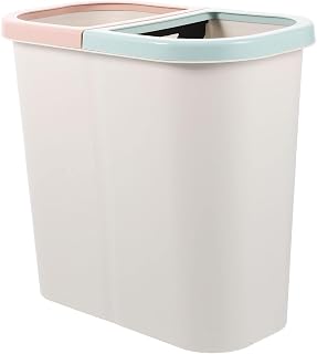 Double Compartment Recycling Bin Ultra Thin Plastic Sorting Trash Can for Bathroom Office Outdoor 2 Compartment Rubbish Can Home Garbage Bins
