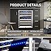 Sotola 24 inch 46 Bottle Wine Cooler Cabinet Beverage Fridge Small Wine Cellar Soda Beer Counter Top Bar Quiet Operation Compressor Freestanding Clear Glass Door for Office