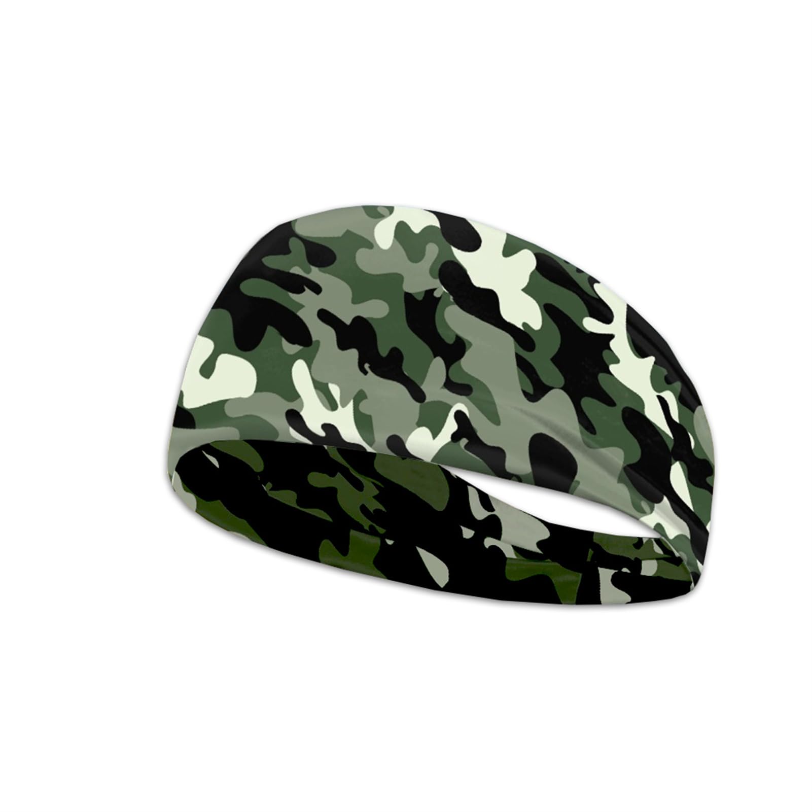 Kuiaobaty Army Green Camouflage Sport Headbands for Men and Women, Camo Spots Non-Slip Lightweight Sweatbands for Workout,Running,Jogging-image-27