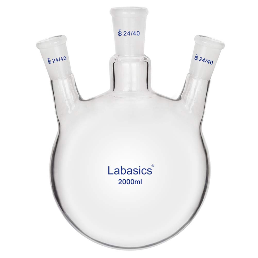 Labasics Glass 100ml 3 Neck Round Bottom Flask RBF, with 24/40 Center and Side Standard Taper Outer Joint, 100ml — Amazon image 13