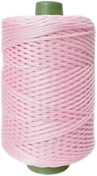 240G 3mm Hollow Braided Polypropylene Rope,Lightweight Knitting Silk Thread,Bright Color Crochet Knit Yarn for DIY Craft Projects