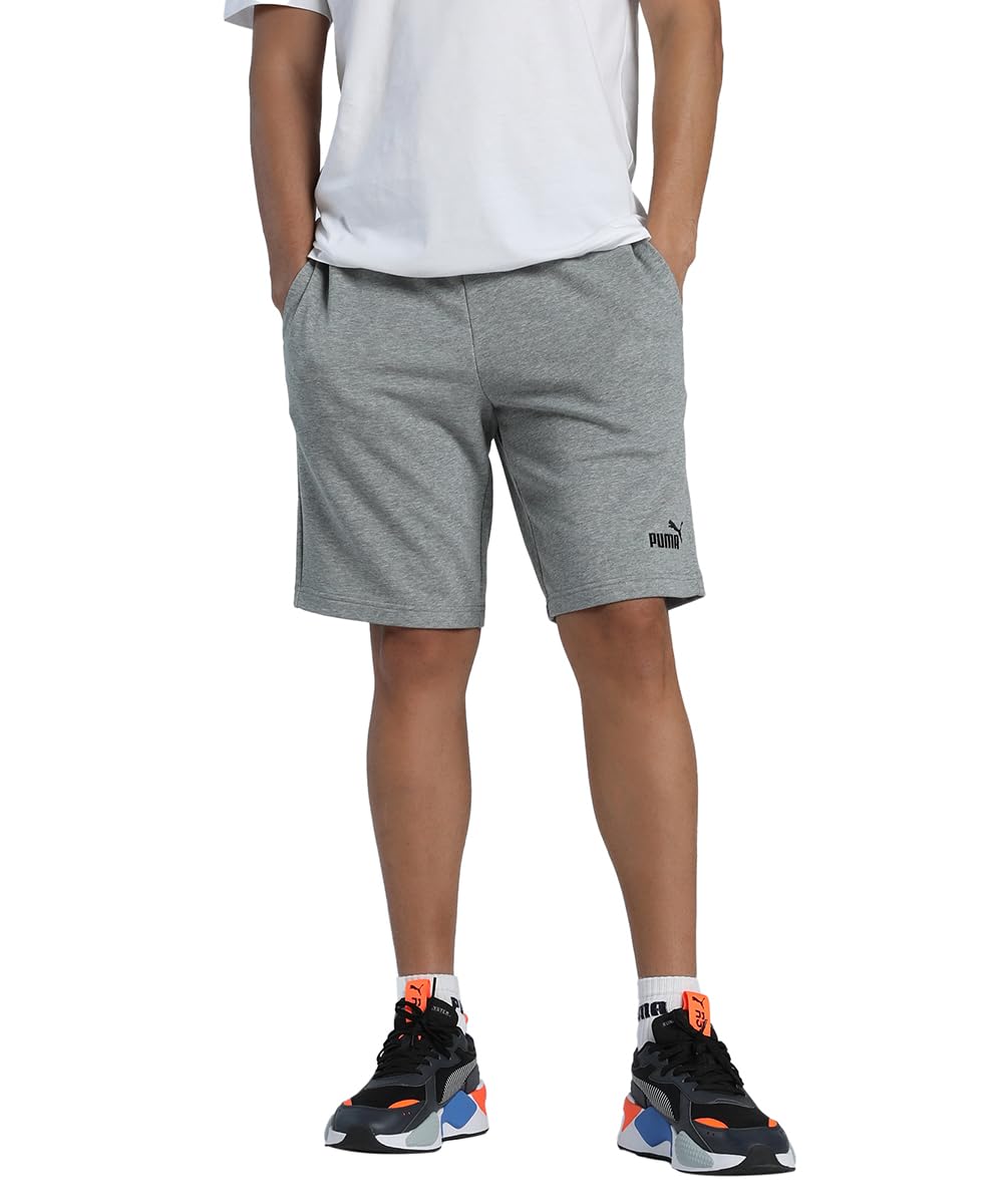 Puma Men's Medium Gray Heather Essentials No. 1 Logo 10" Shorts Grey Size Xs