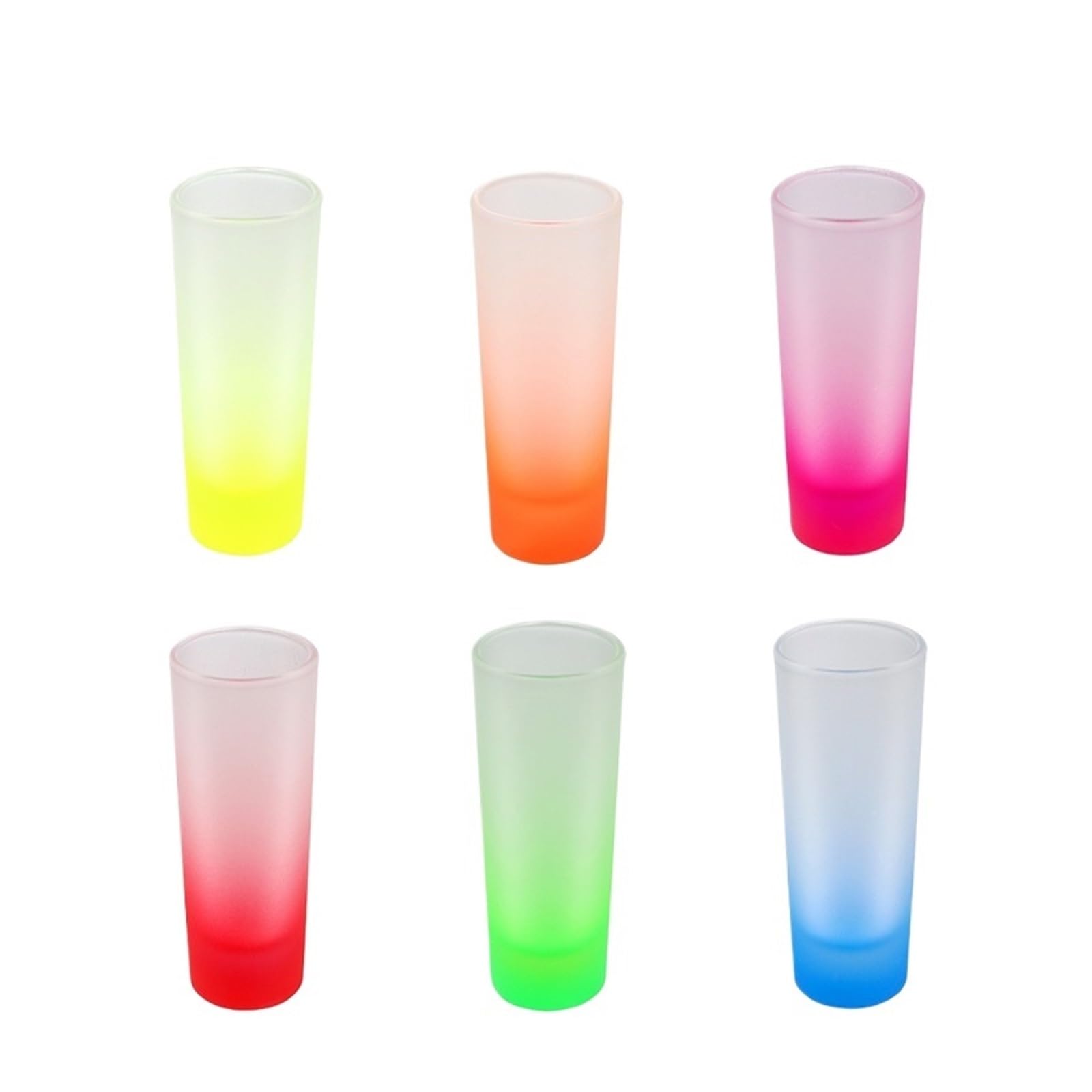 Bicchieri da Shot 144 Pezzi Tazza for Sublimazione 3oz (90ml) Tazze in Vetro colorato Bicchieri da Shot Smerigliati con Fondo colorato sfumato Bicchieri da Cocktail(Blue)