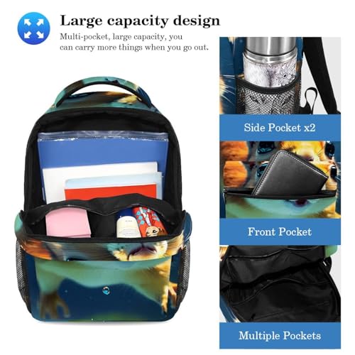 Ensemble 2 pièces cartable écureuil avec sac à dos et trousse multicolore - 3