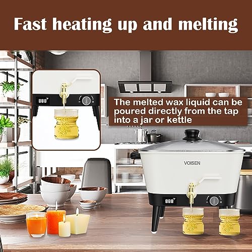 VOISEN Wax Melter for Candle Making, 8Qts Candle Wax Melting Pot with Spout for Soy Wax Soap Base, Electric Wax Melter for Candle Making with Temp Control, Easy Pour,Non-Stick(White) by VOISEN - Image 7