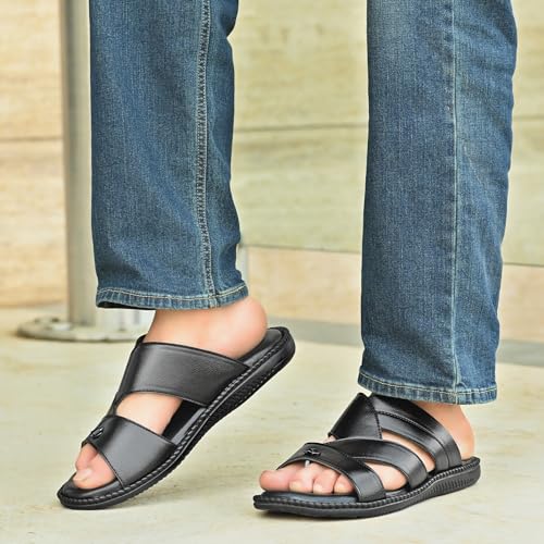 Image of Centrino Sandal for Men | Grip Insole for Stability | Modern slipper Look with Straps | Comfortable Casual look sandal for Men's (9512)