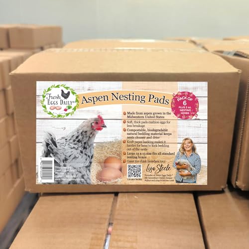 Fresh Eggs Daily Almofadas de ninho de galinha Aspen natural para galinhas poedeiras grandes 33 x 33