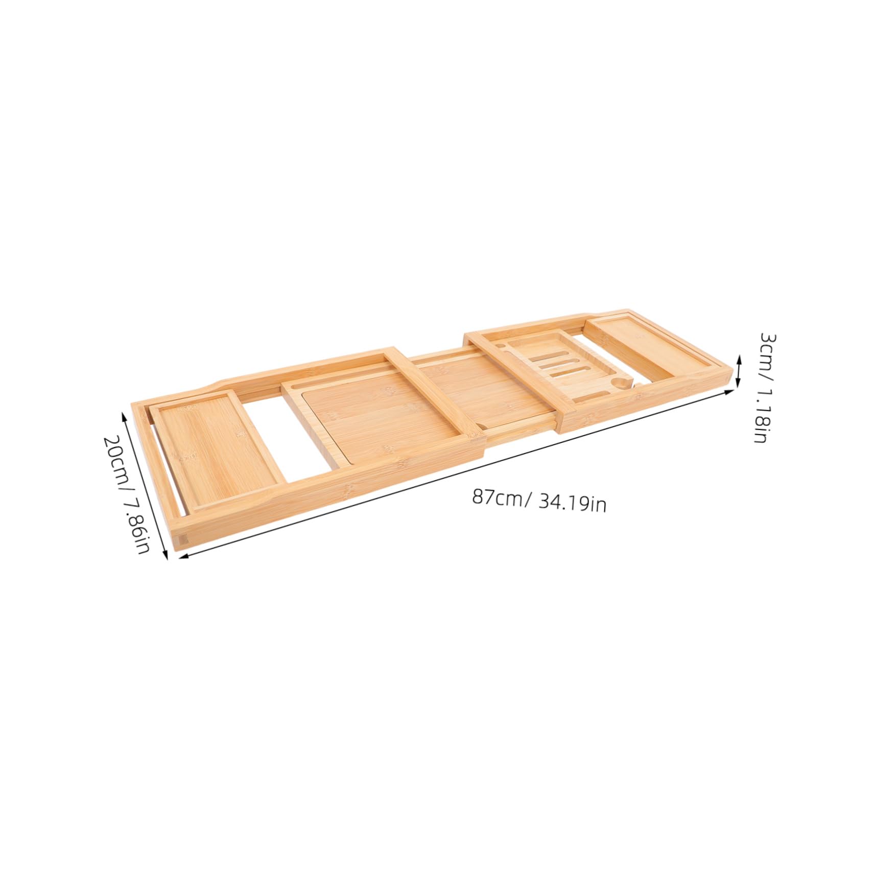 Ciieeo Bandeja De Baño De Bambú Ajustable Soporte Extensible Organizador para Bañera Almacenamiento Diseño Elegante