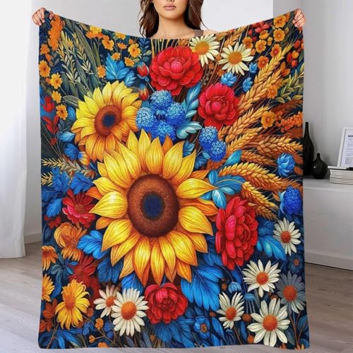 Couverture d'art flanelle 3D tournesol un textile décoratif d'exception - 6