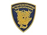 LA PATCHERIA Devgru Blue Squadron Better Die With Honor Patch 8 x 9.5 cm – Patch 100% Embroidered with Velcro® Original Velcro® Brand Hook Sewn on the Back, for Decorating Jackets, Backpacks, Uniforms