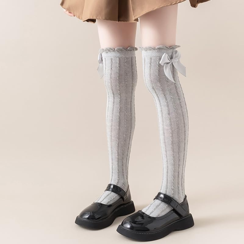 キッズ ガールズ ニーハイストッキングまたはオーバーカーフソックス コットンプリンセスチューブドレスソックス リハビリシューズ バンコク限定