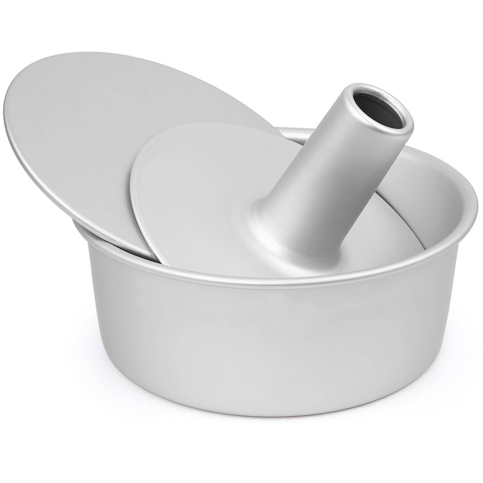 Moule à Gâteau Rond en Aluminium Anodisé, double base amovible, Ø 23 cm x H 8,3 cm, Argenté
