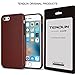 TENDLIN iPhone 6s Plus Case Leather Back Flexible TPU Silicone Hybrid Slim Case for iPhone 6 Plus and iPhone 6s Plus (Brown)