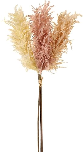 SilksAreForever 53 Artificial Pampas Grass Stem Bundle -CreamPink Pack of 2