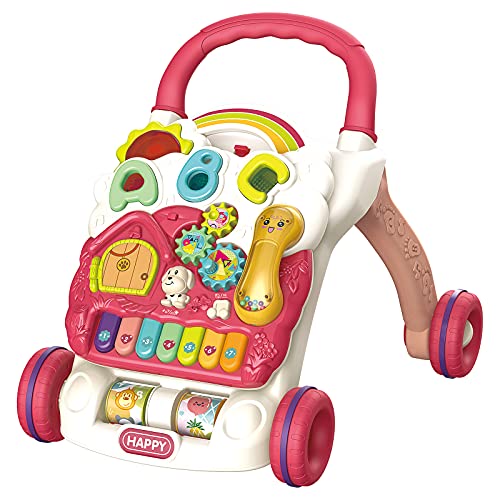 BBdis Sit-to Stand Learning Walker, Baby Walker for Girls, Baby Toys 6 to 12 Months Baby or Toddler Walker