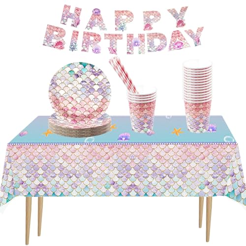 Lunriwis 50 Pezzi Stoviglie per Feste a Sirena Set...