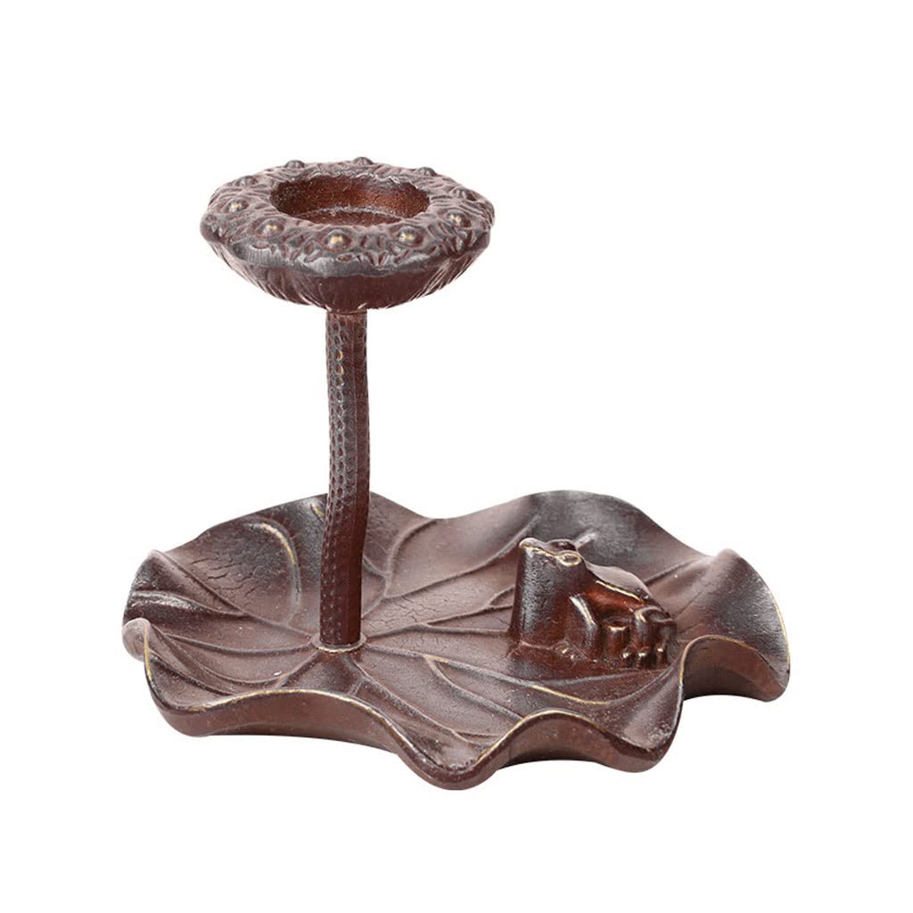 Basxdrfxz B Incense Holder Ase Ackflow Incense Plate Lotus Leaf Rass Home Edroom Office Craft Decoration Aromatherapy Urner(B)
