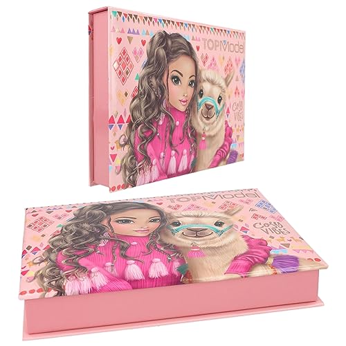 Depesche 12705 TOPModel Cosy - Schreibwarenbox mit Bleistiften, Radiergummi, Büroklammern, Notizzettel und Spiegel, ca. 20 x 15,5 x 3,2 cm groß