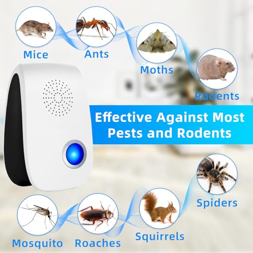 Image of Upgraded Ultrasonic Repellent, Indoor Pest Repellent, Electronic Plug in Pest Control for Roach, Ant, Rodent, Mouse, Bugs, Mosquito, Spider Repellent for House, Garage, Warehouse (12 Packs)