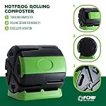 FCMP Outdoor HOTFROG Rolling Single Chamber Batch Tumbling Composter - Outdoor Rotating Garden Compost Bin (HF-RC4000WB) Black & Green (37-Gallon) - Image 5