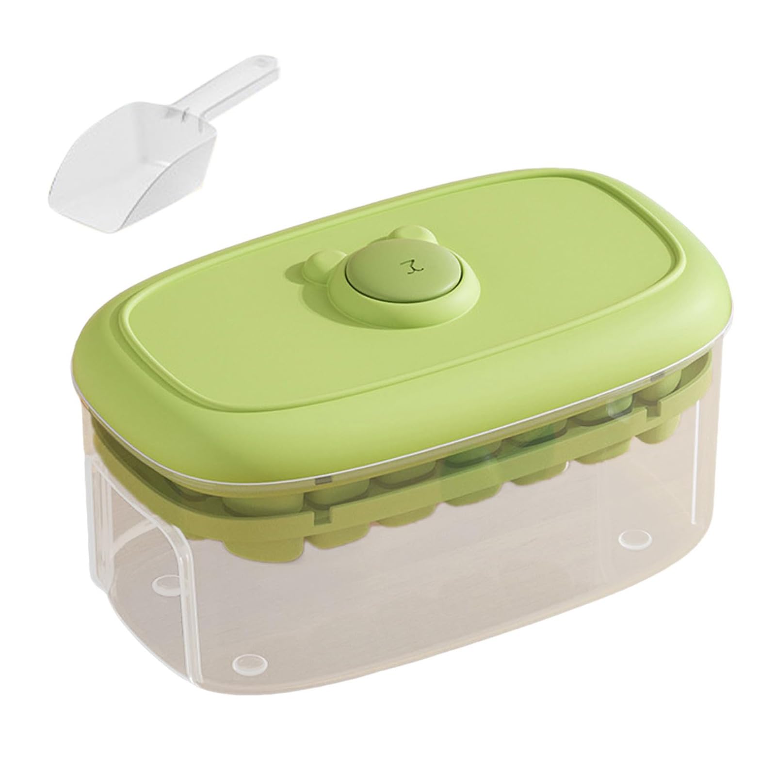 alloneslife PP Ice Cubes Maker Set Stackable Freezers Tray Make 28 56 Cubes Cocktails Coffee Storage Container Push Design Ice Stackable Tray