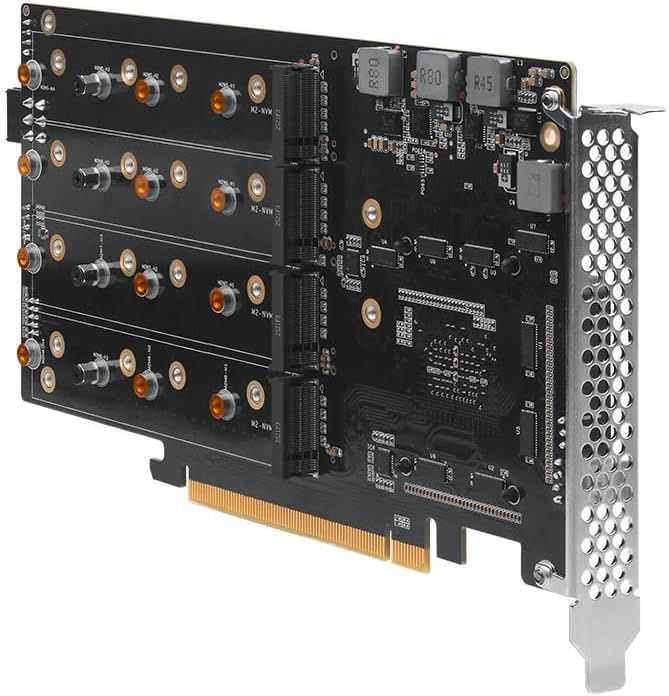 8-Drive NVMe SSD to PCIe 4.0 X 16 Adapter Card with Active Cooling (88048 8-Drive NVMe Expansion Card, Plain) Visit the oaknode Store (Plain)