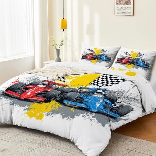 Housse de couette course auto en microfibre douce avec fermeture éclair rapide - 5