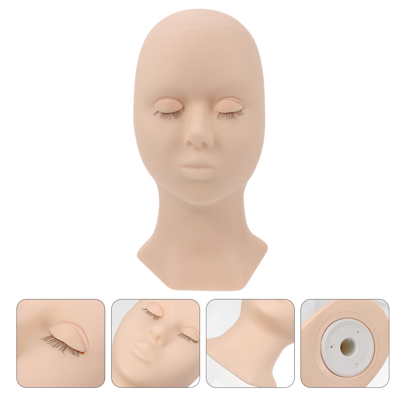 WOONEKY Puppe für Wimpernverlängerung Trainingskopf für Make-up Übungskopf für Kosmetik Gesicht für Praxis Anfänger und Profis Geeignet