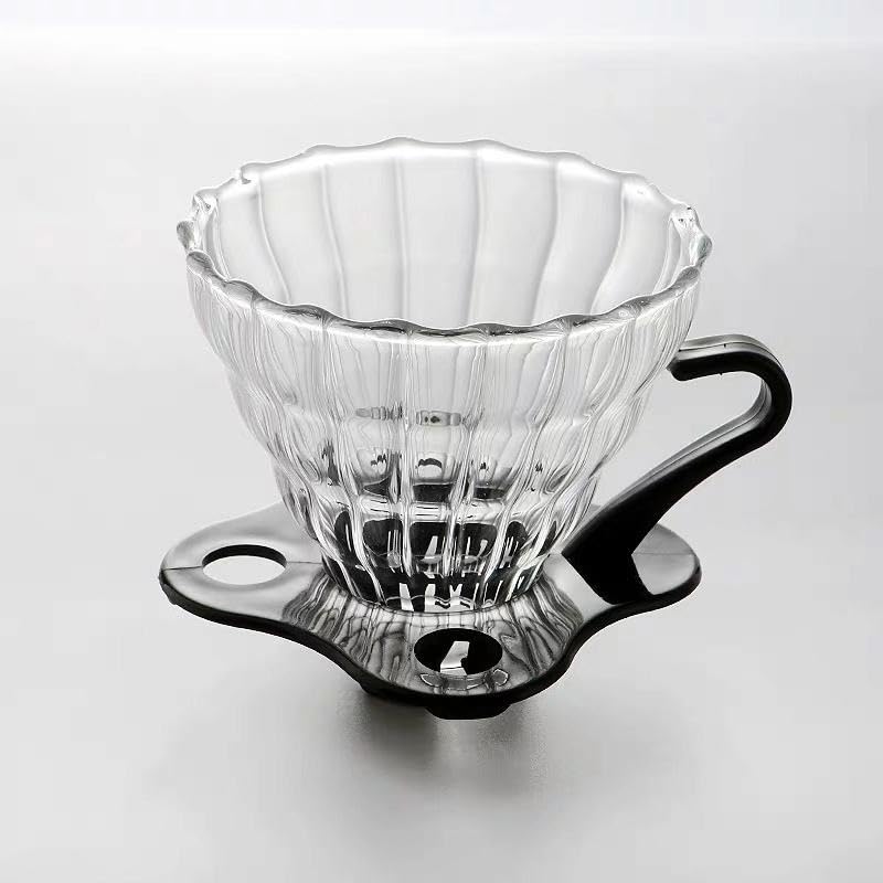 Image of The Bean Co Roasters Coffee Dripper - Manual Pour Over Brewer for Cup & Carafe | Heat-Resistant Borosilicate Glass | Cafe-Style Brewing