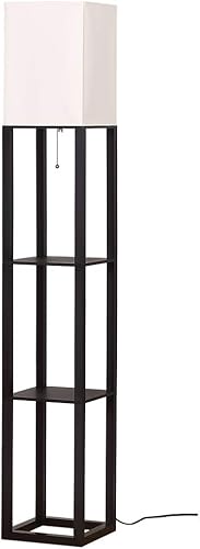 Miniatura 6 de HomeFocus - Lámpara de pie con estantes, lámpara de pie con bombilla LED, lámpara de exhibición de esquina para sala de estar, dormitorio y oficina,