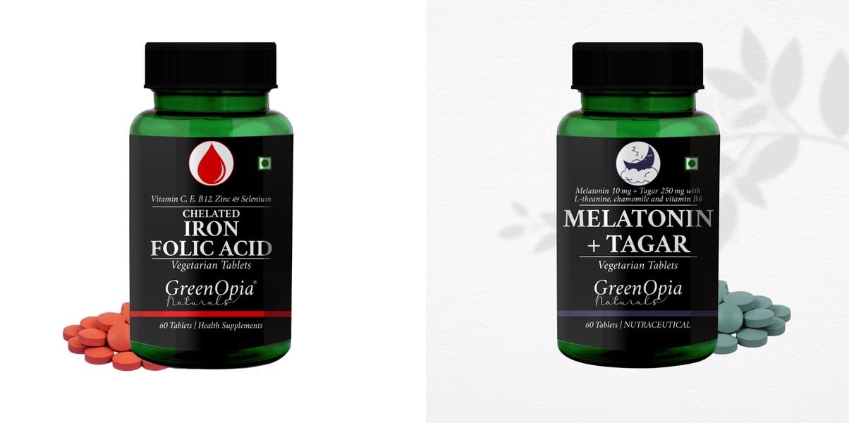 Iron Folic Acid Tablets Melatonin 10mg With Tagar 250mg Wellness Daily Vitality 60 CAPSULES-image-47