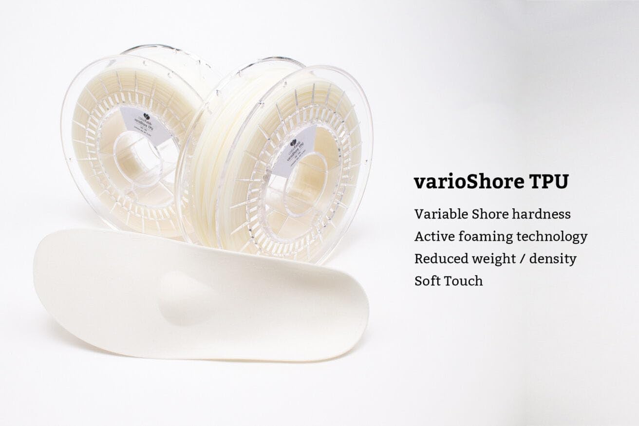 colorFabb Varioshore Protesica Naturale Filamento per stampante 3D, 1,75 mm di diametro, Bobina da 2000 g, Materiale leggero, Tocco morbido, Ideale per protesi