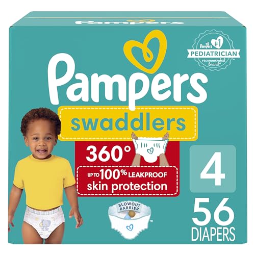 Image of Pampers Swaddlers 360 Pull-On Diapers, Size 4, 56 Count for up to 100% Leakproof Skin Protection and Easy Changes