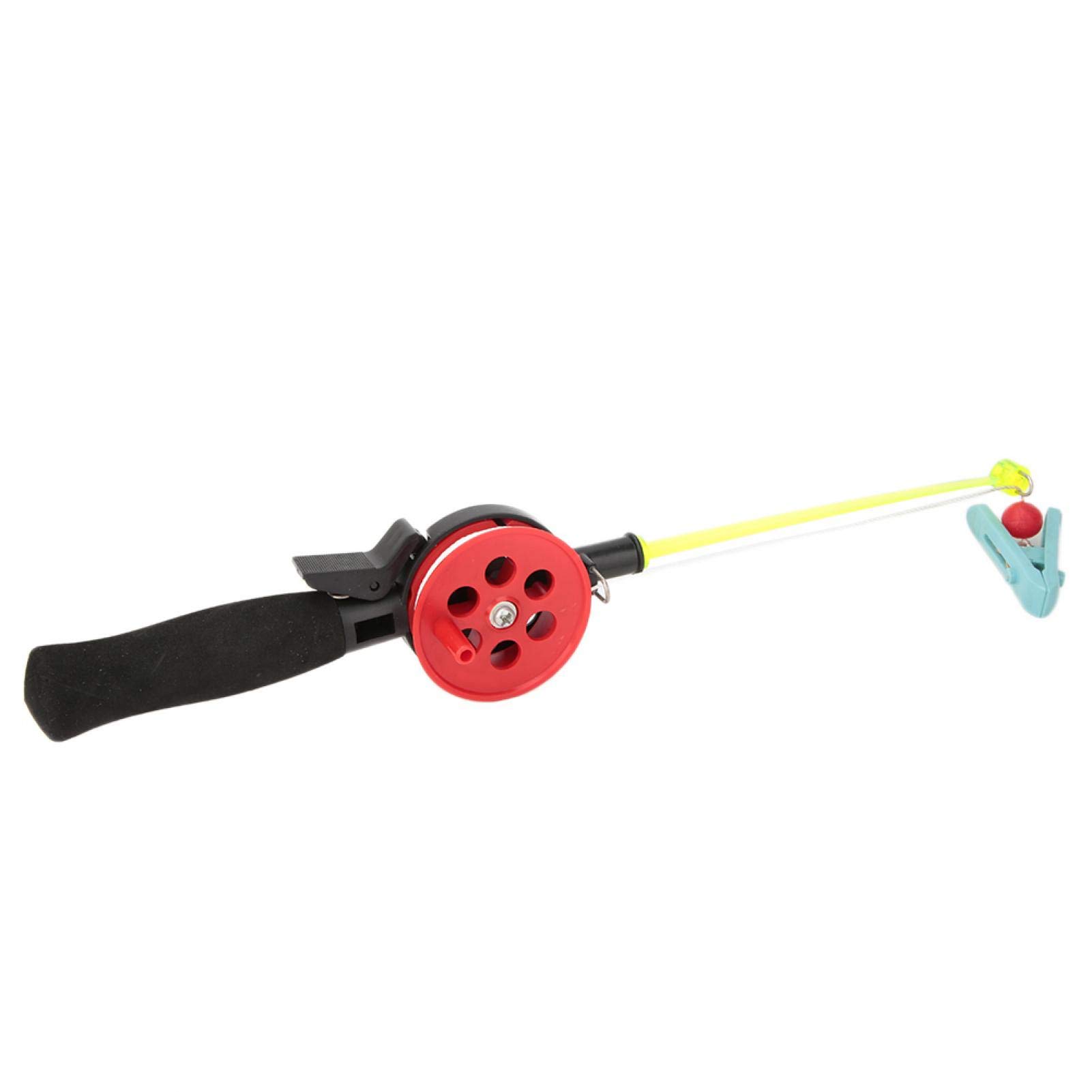 Jadeshay Kinder Angelrute - 2 Stück Outdoor Mini Tragbare Kinder Kinder EIS Angelrute mit Clip für Garnelenkrabben
