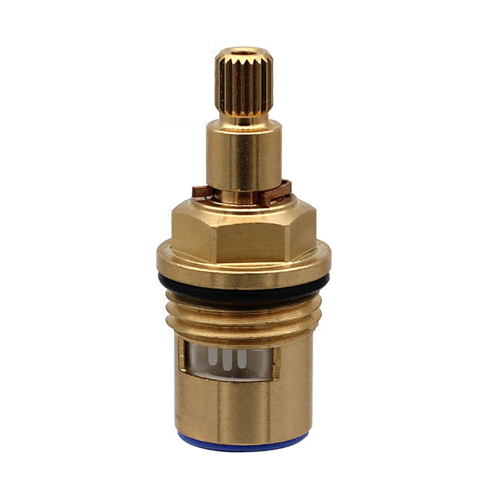 Brass Ceramic Tap Cartridge 1/4 Turn 20 Spline, Tap Valve Replacement for Shower Bath Taps with Washers, Tap Glands Seals Repair Kit,Blue