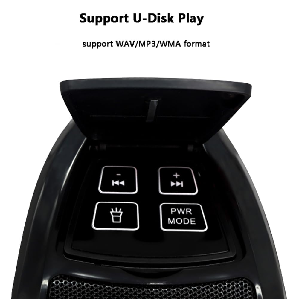 Baceyong Impermeable Bluetooth Altavoz música Reproductor de Audio Radio para Motocicleta ATV Todo Negro