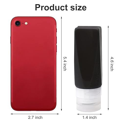 Miniatura 6 de Botellas de viaje a prueba de fugas, 3 onzas aprobadas por la TSA de silicona, exprimibles, juego de recipientes recargables para artículos de